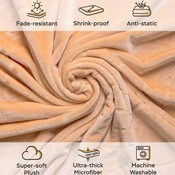 Wholesale - 90"X90" SUNSHINE BEIGE QUEEN SIZE THROW BLANKET, UPC: 860004288497